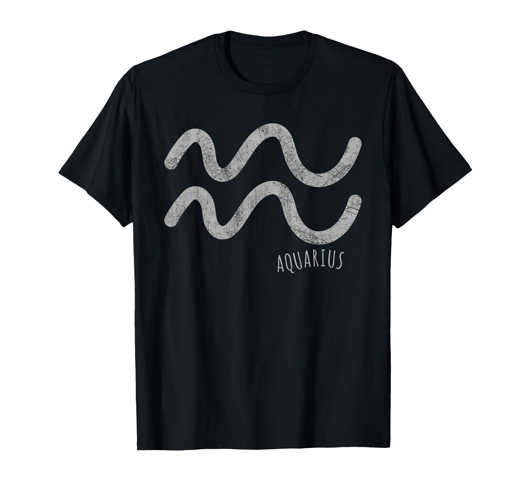 Aquarius Symbol Aquarian Distressed T-Shirt - Fun Novelty Design Men Women - T-Shirt, Sweatshirt, Hoodie