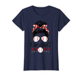 Womens Baseball Mom Messy Bun Mom T-Shirt - Fun Novelty Design for Adults - T-Shirt, Sweatshirt, Hoodie