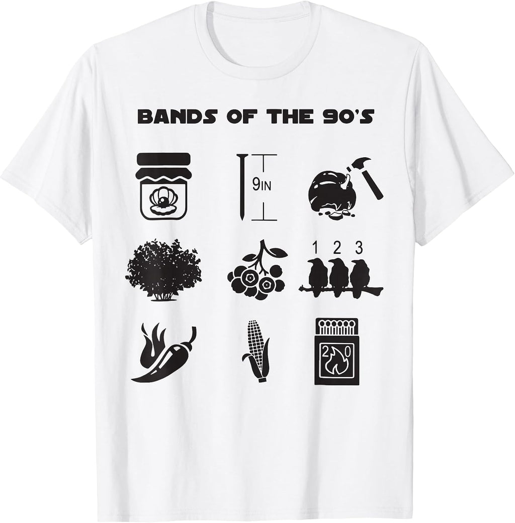 Funny Bands Of The 90's - Adult & Kids T-Shirts, Sweatshirts & Hoodies apparel design preview 1