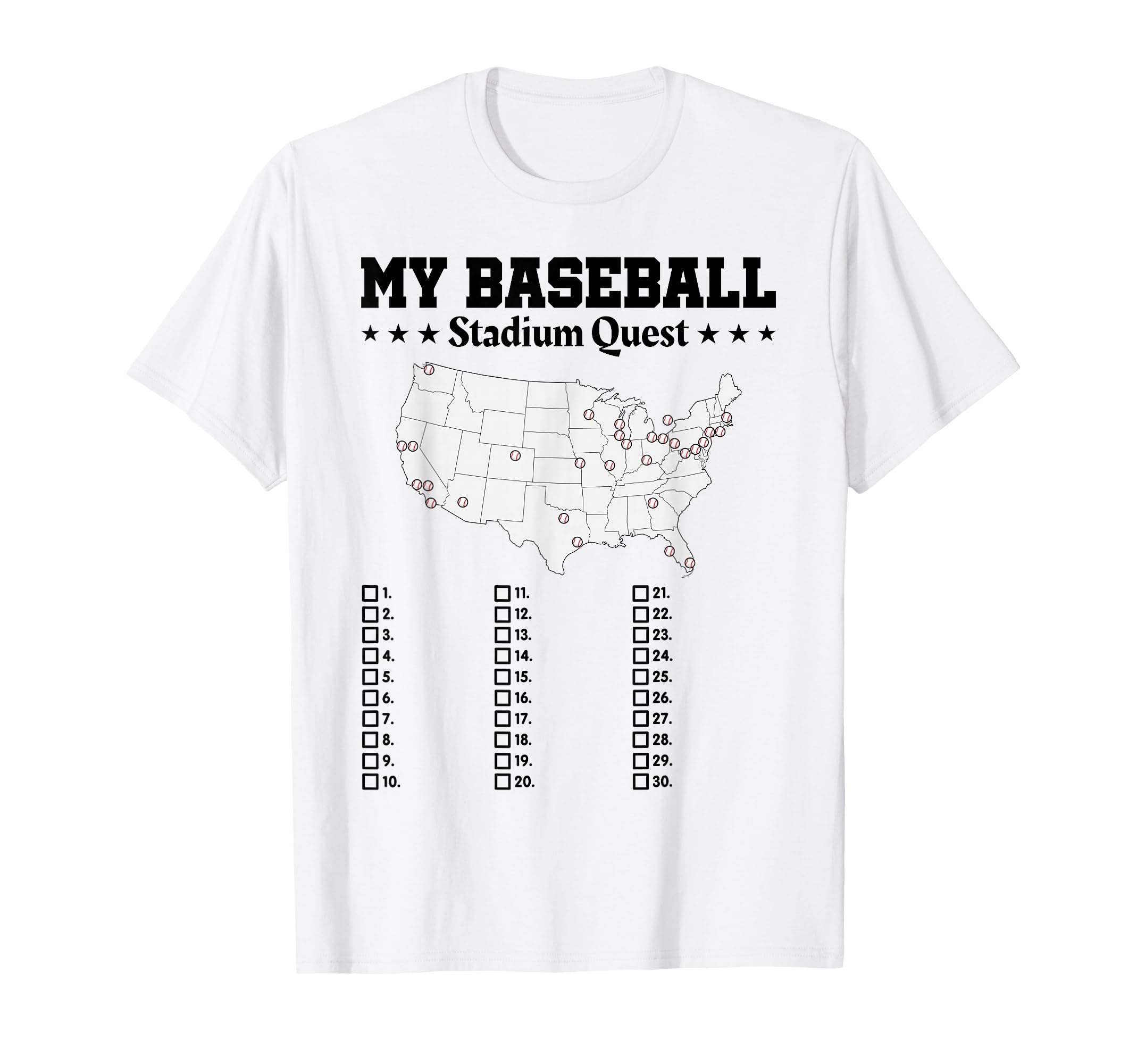My Baseball Stadium Quest Funny T-Shirt - Casual Everyday Wear Men Women - T-Shirt, Sweatshirt, Hoodie