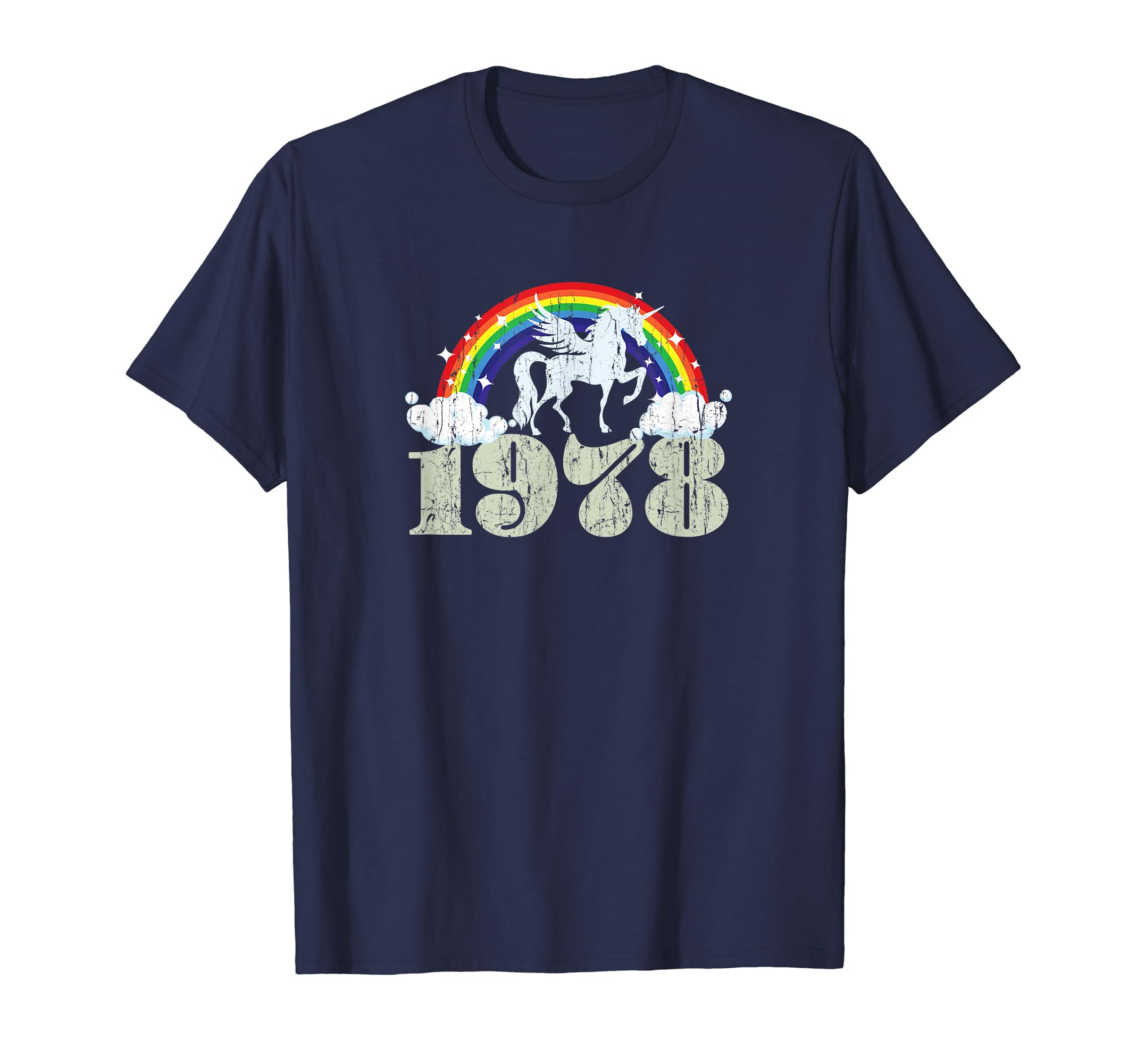 Distressed Unicorn 1978 Birthday T-Shirt - Novelty Apparel Men Women - T-Shirt, Sweatshirt, Hoodie