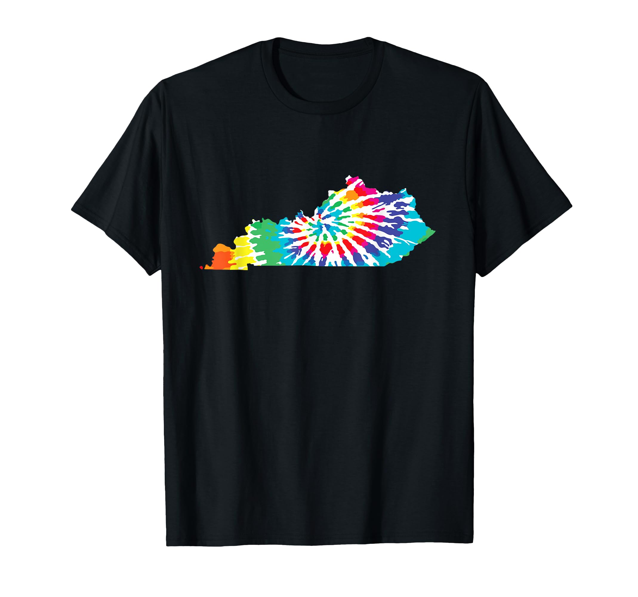 Tie Dye Kentucky Tie Dyed State Shape T-Shirt - Custom Art Print for Adults - T-Shirt, Sweatshirt, Hoodie