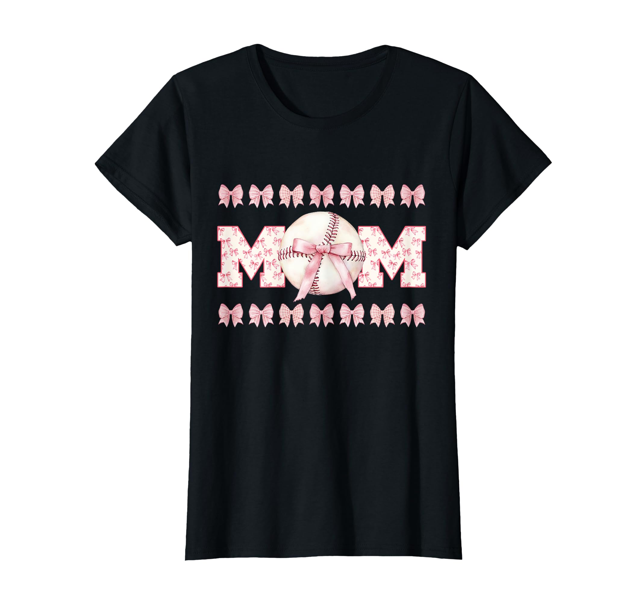 Mothers Day Baseball Mom Bow T-Shirt - Trendy Graphic Men Women - T-Shirt, Sweatshirt, Hoodie