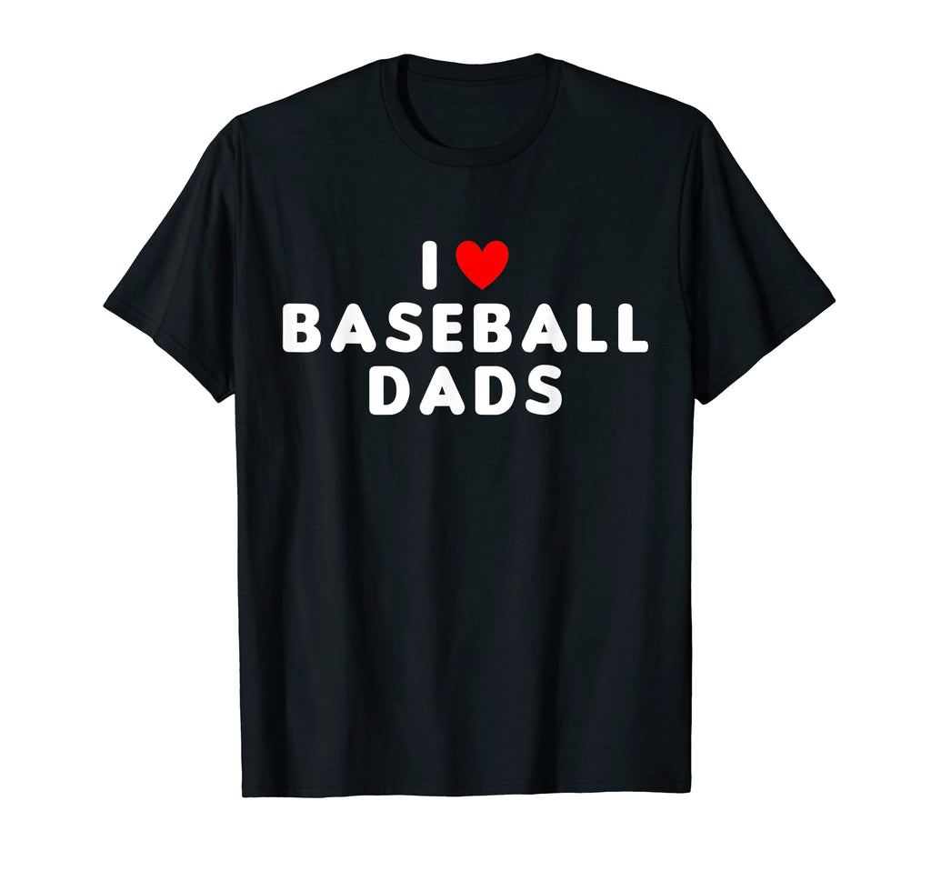 I Love Baseball Dads Funny Red Heart T-Shirt - Minimalist Print for Adults - T-Shirt, Sweatshirt, Hoodie