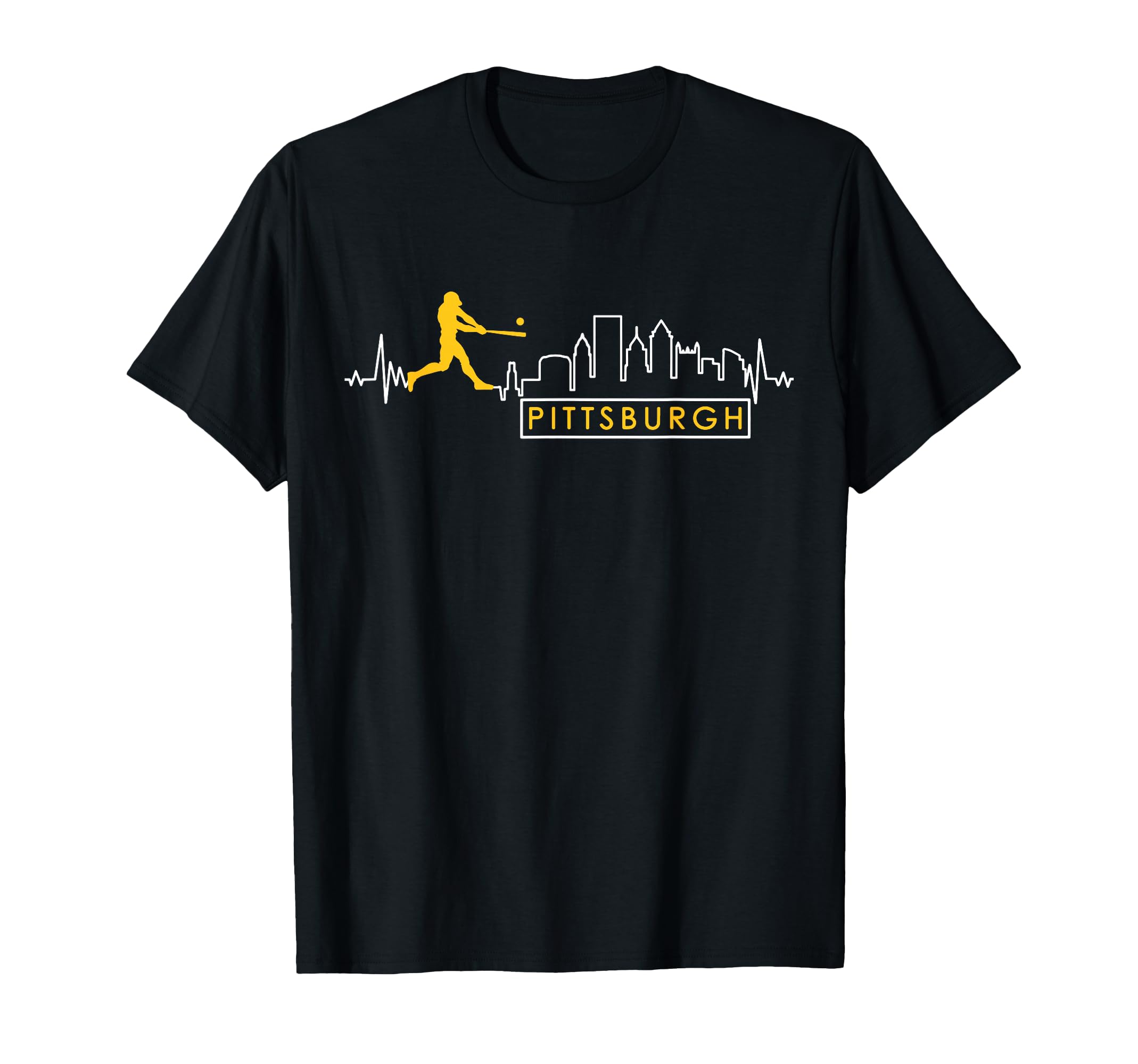 Pittsburgh Lovers Skyline Baseball T-Shirt - Aesthetic Graphic Men Women - T-Shirt, Sweatshirt, Hoodie
