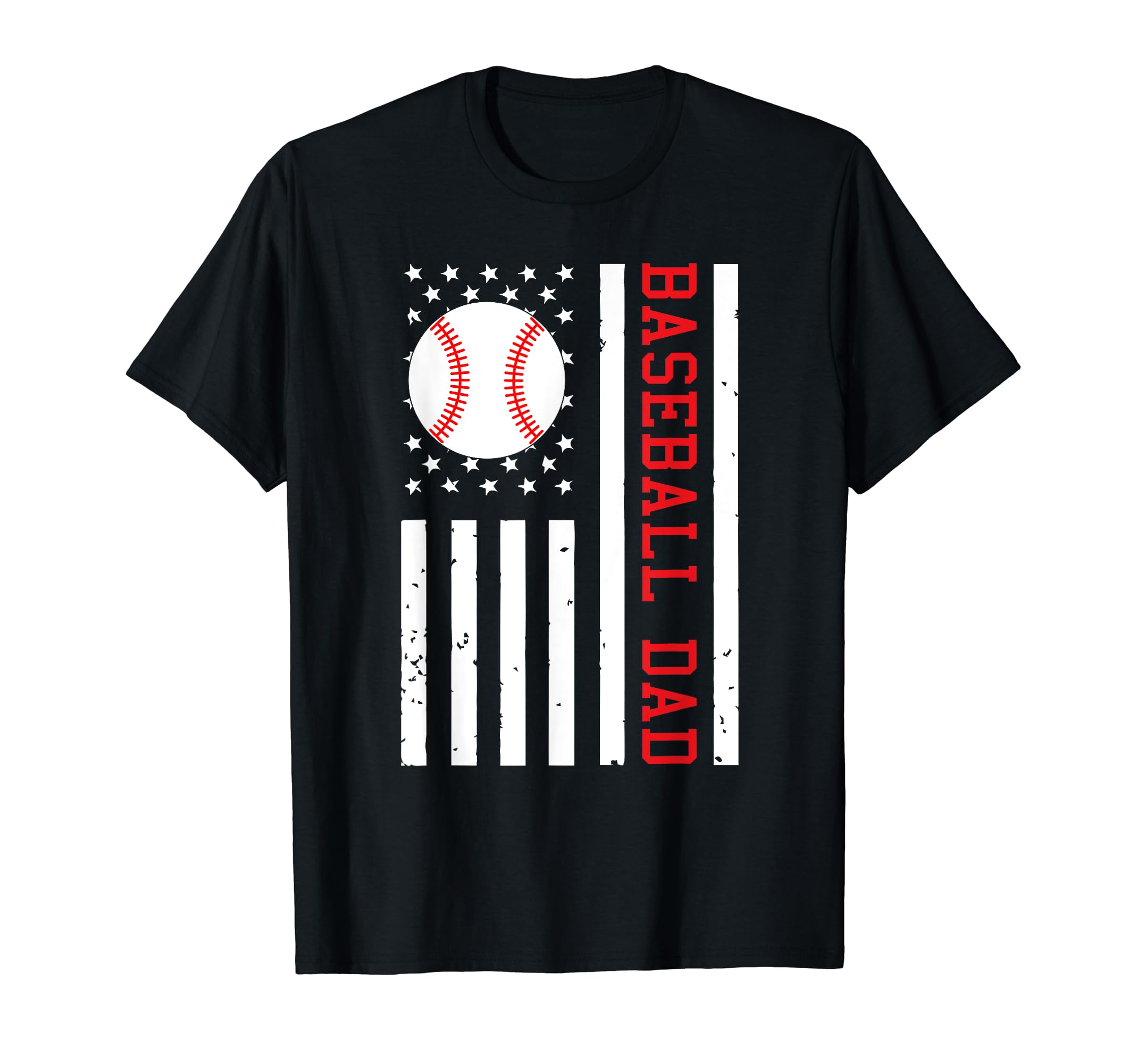 Proud Baseball Dad Usa American Flag T-Shirt - Novelty Apparel Unisex - T-Shirt, Sweatshirt, Hoodie