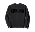 Chicago Il Distressed Black Sweatshirt - Minimalist Print for Adults - T-Shirt, Sweatshirt, Hoodie