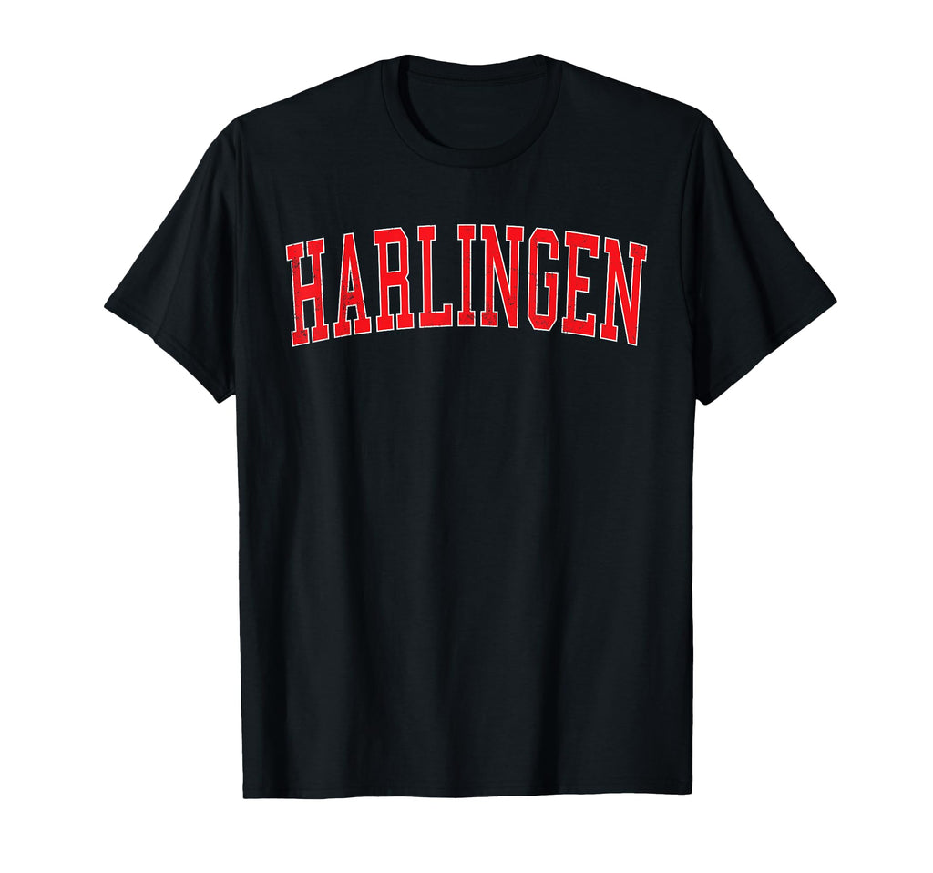 Harlingen Tx Varsity Red Text T-Shirt - Unique Graphic Men Women - T-Shirt, Sweatshirt, Hoodie