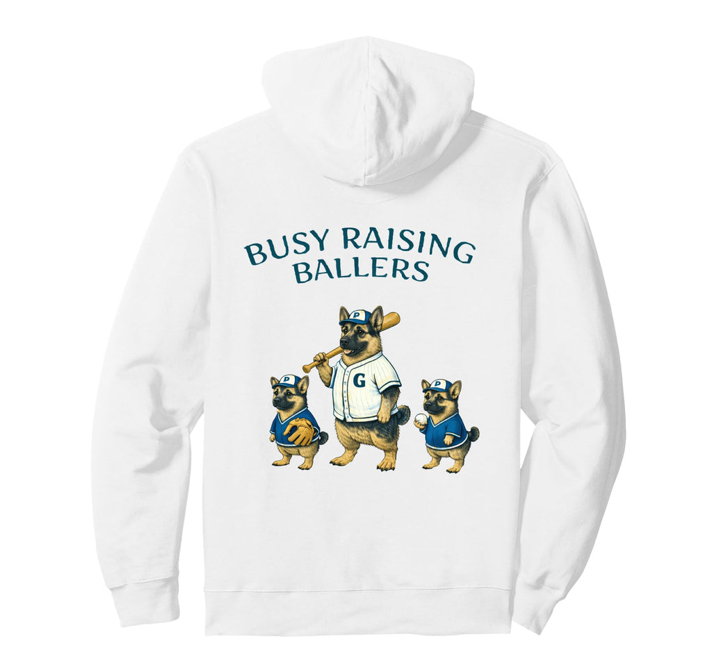 Busy Raising Baller Baseball Softball Hoodie - Novelty Apparel for Adults - T-Shirt, Sweatshirt, Hoodie