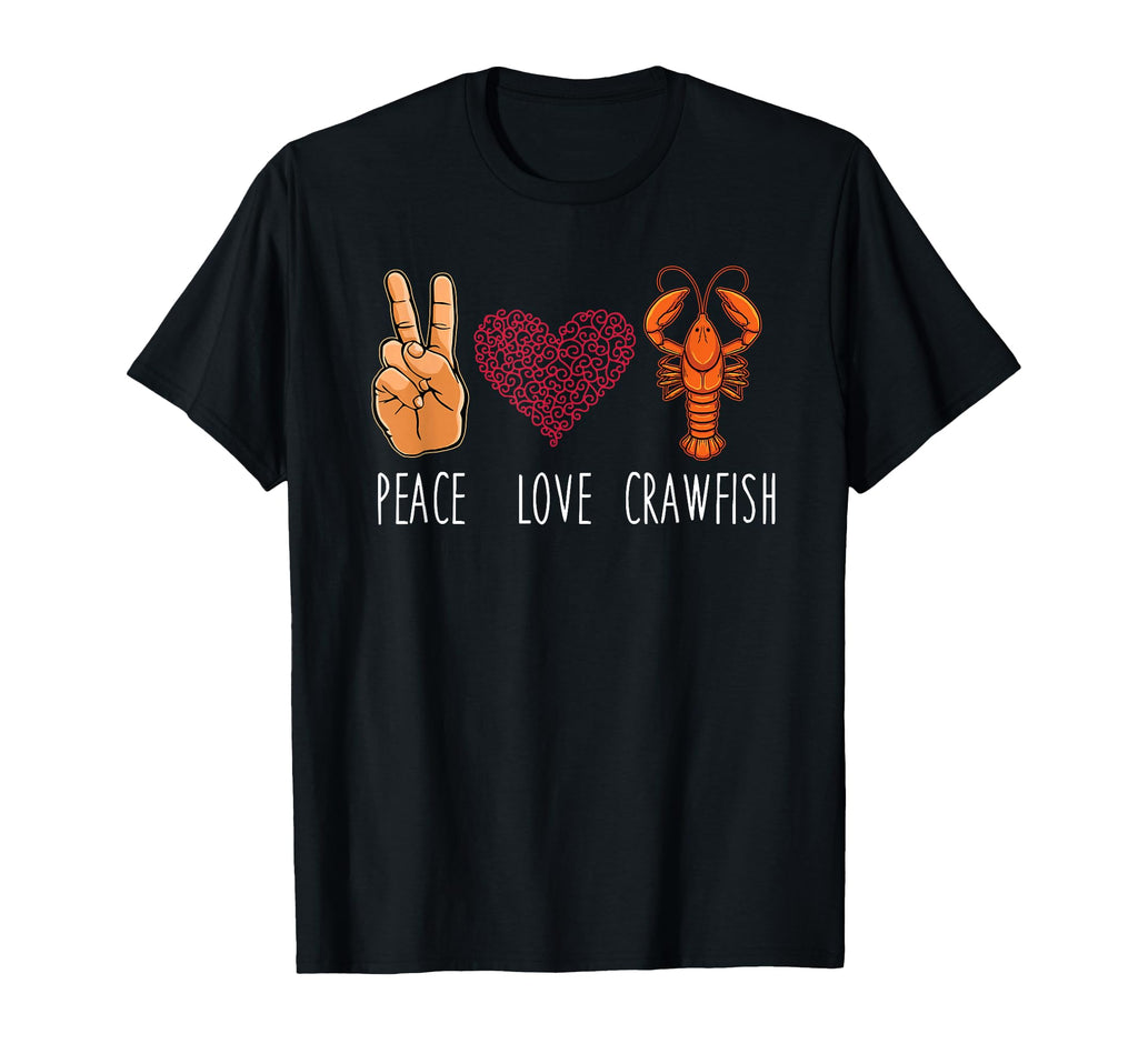 Peace Love Crawfish Mardi Gras T-Shirt - Custom Art Print Men Women - T-Shirt, Sweatshirt, Hoodie