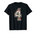 Baseball Jersey Number 4 Distressed T-Shirt - Custom Art Print Men Women - T-Shirt, Sweatshirt, Hoodie