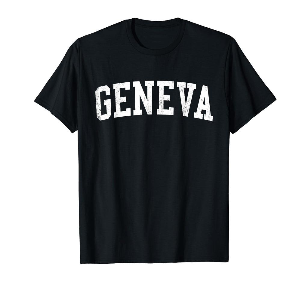 Geneva Ny Distressed White Varsity T-Shirt - Aesthetic Graphic Unisex - T-Shirt, Sweatshirt, Hoodie