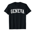 Geneva Ny Distressed White Varsity T-Shirt - Aesthetic Graphic Unisex - T-Shirt, Sweatshirt, Hoodie