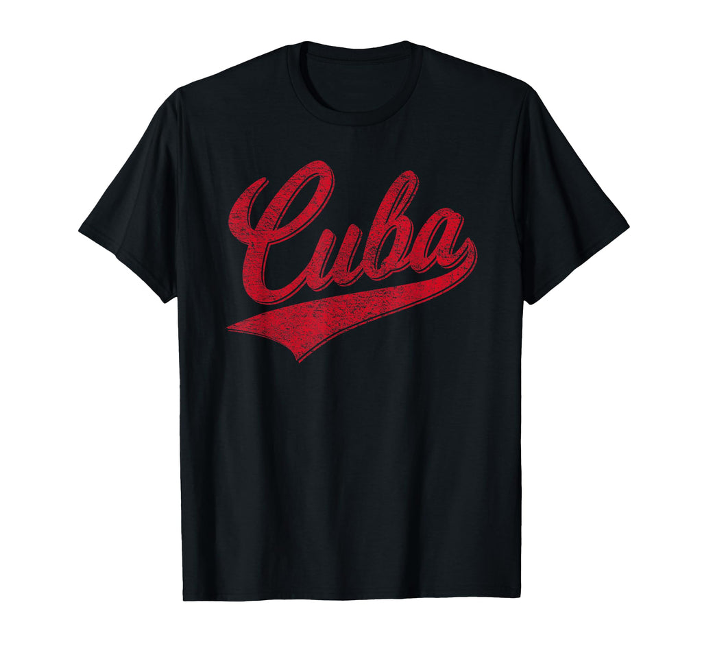 Cuba Baseball Varsity Script Sports T-Shirt - Fun Novelty Design Men Women - T-Shirt, Sweatshirt, Hoodie