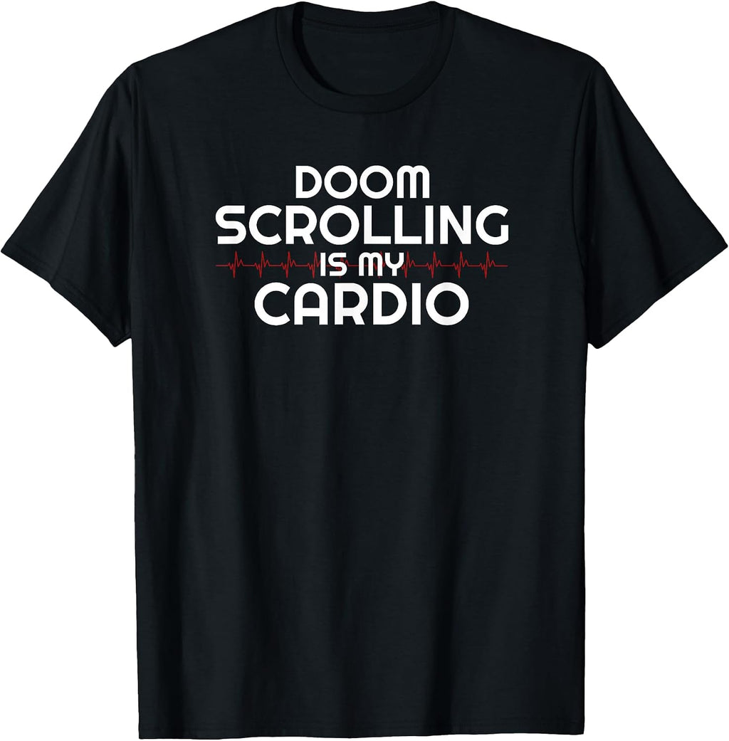 Lazy Anti Cardio Sarcasm Doom Scroll Social Media - Adult & Kids T-Shirts, Sweatshirts & Hoodies apparel design preview 1