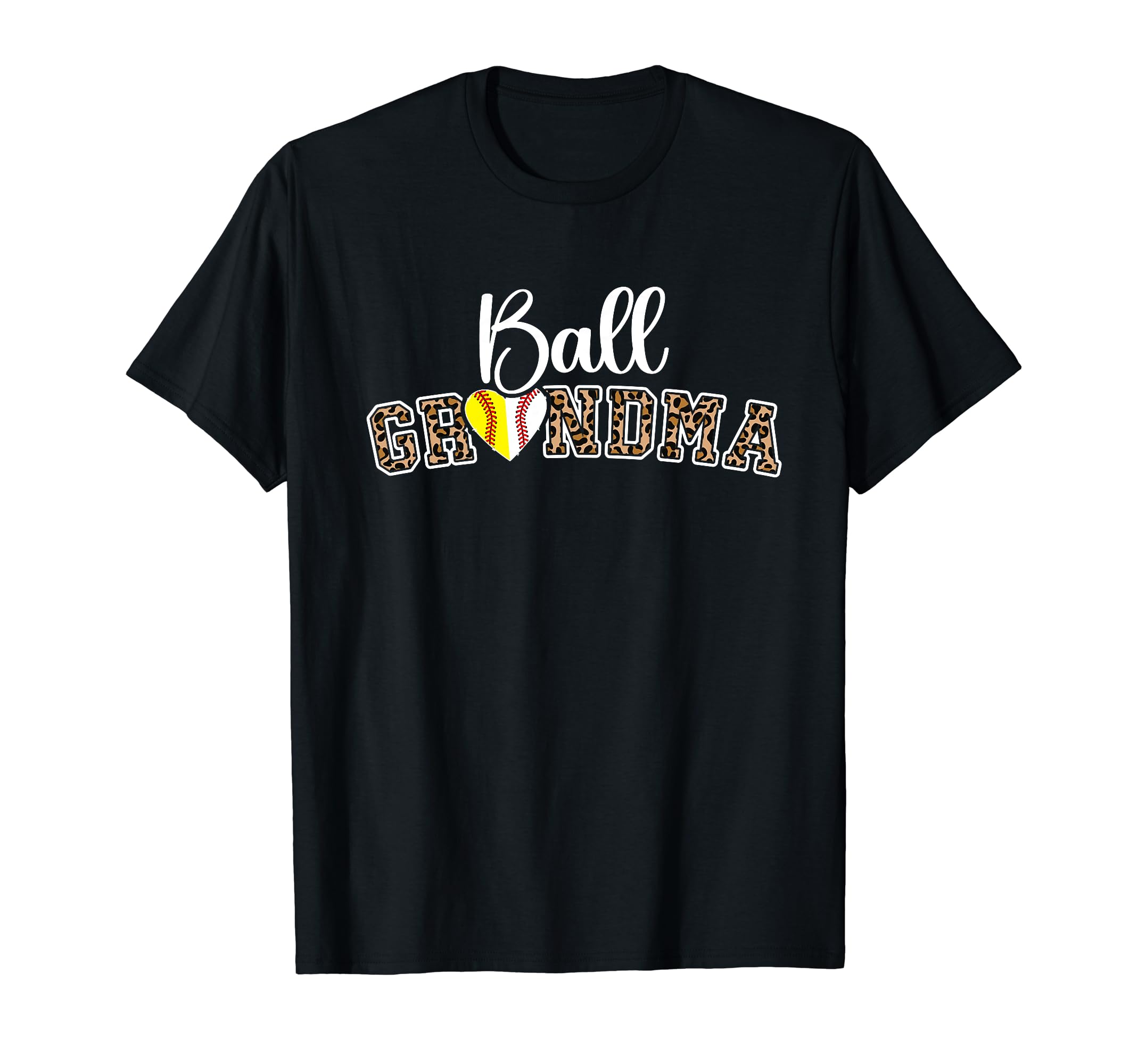 Ball Grandma Leopard Softball T-Shirt - Minimalist Print for Adults - T-Shirt, Sweatshirt, Hoodie