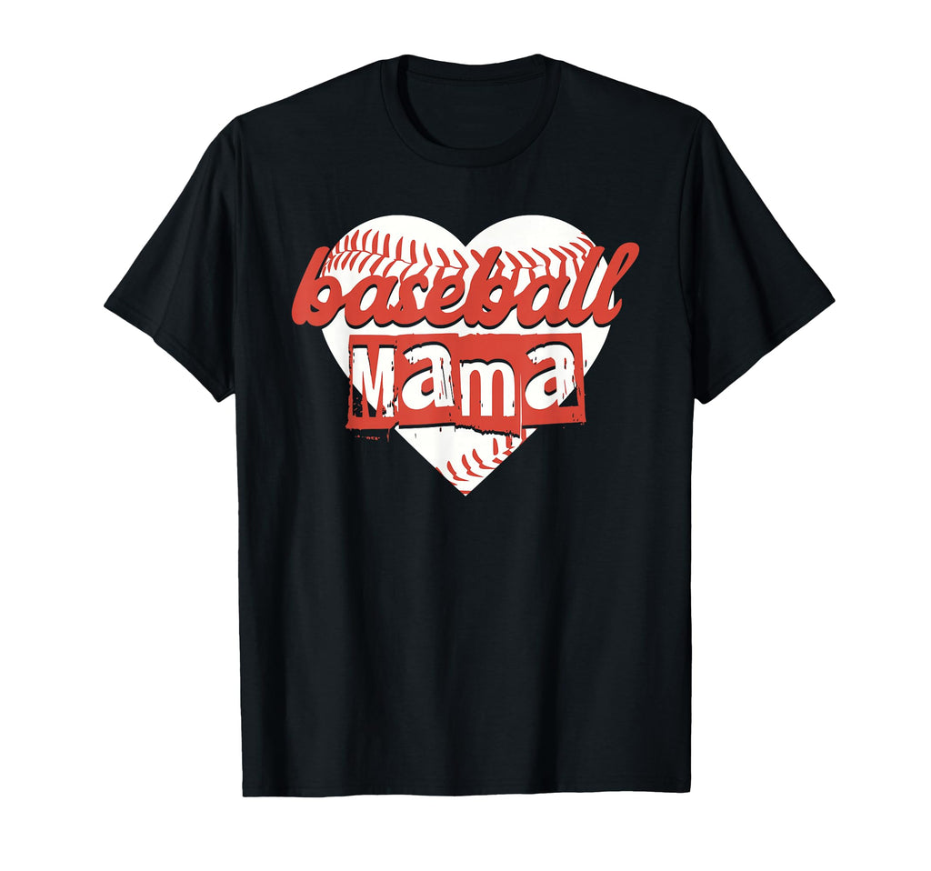 Funny Baseball Mama Heart Game Day Moms T-Shirt - Streetwear Style Unisex - T-Shirt, Sweatshirt, Hoodie