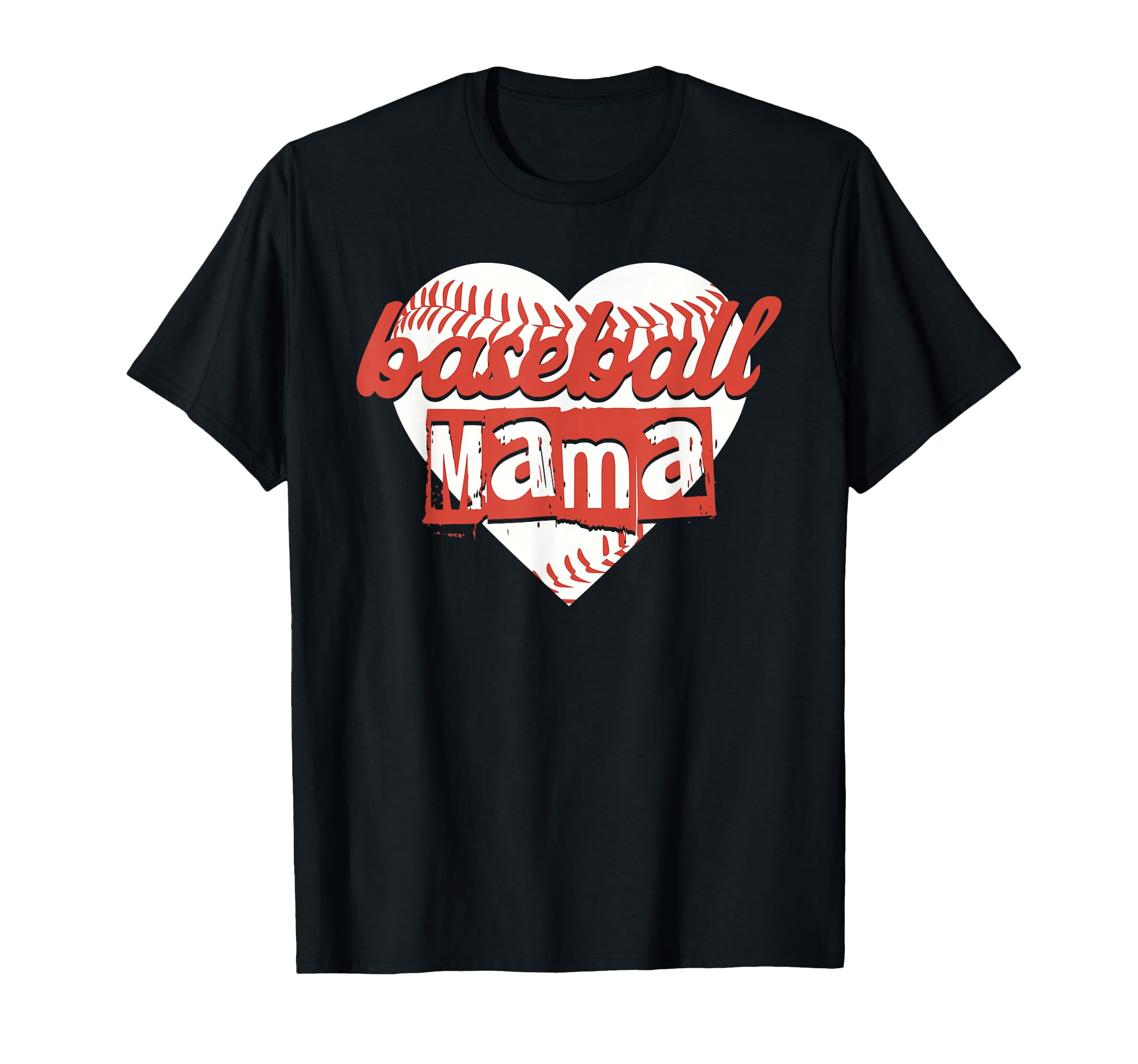 Funny Baseball Mama Heart Game Day Moms T-Shirt - Streetwear Style Unisex - T-Shirt, Sweatshirt, Hoodie