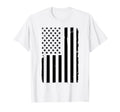 Distressed Black And White Usa American T-Shirt - Custom Art Print Unisex - T-Shirt, Sweatshirt, Hoodie
