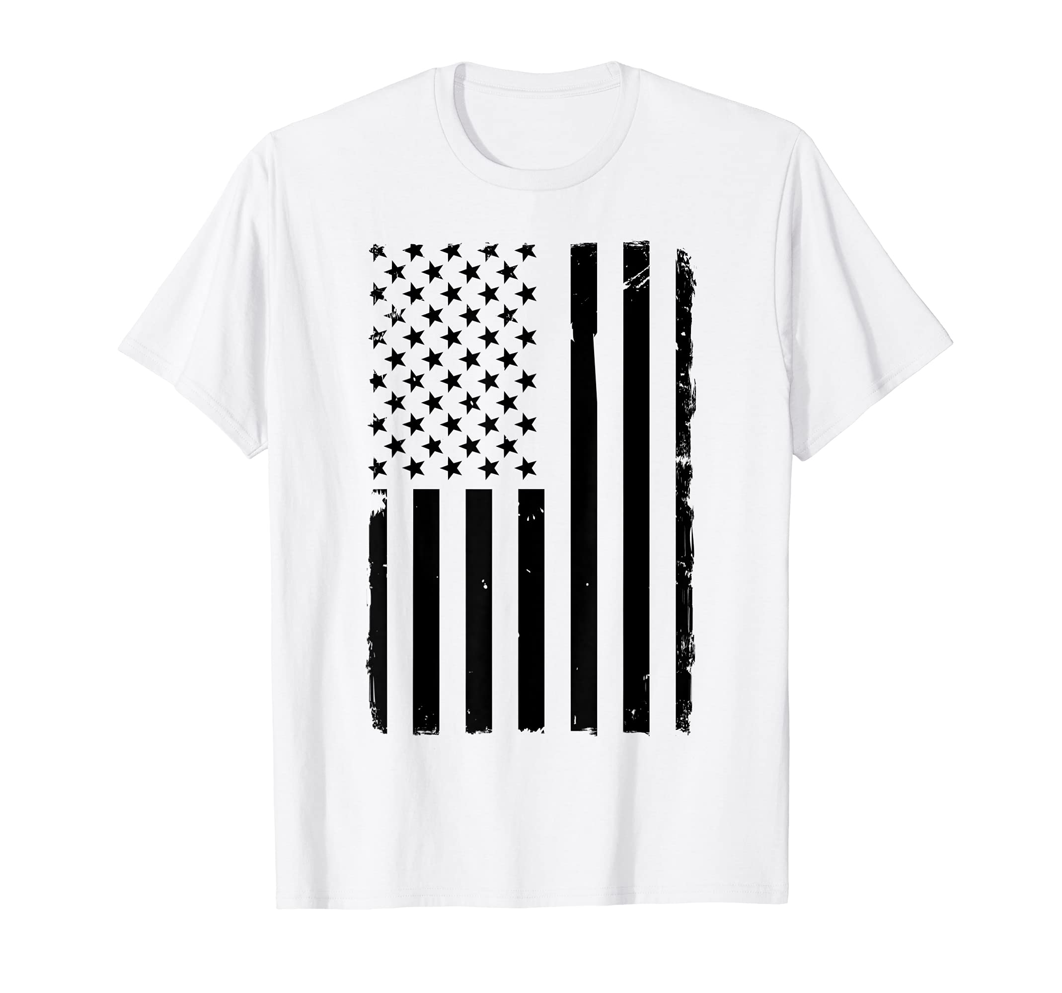 Distressed Black And White Usa American T-Shirt - Custom Art Print Unisex - T-Shirt, Sweatshirt, Hoodie