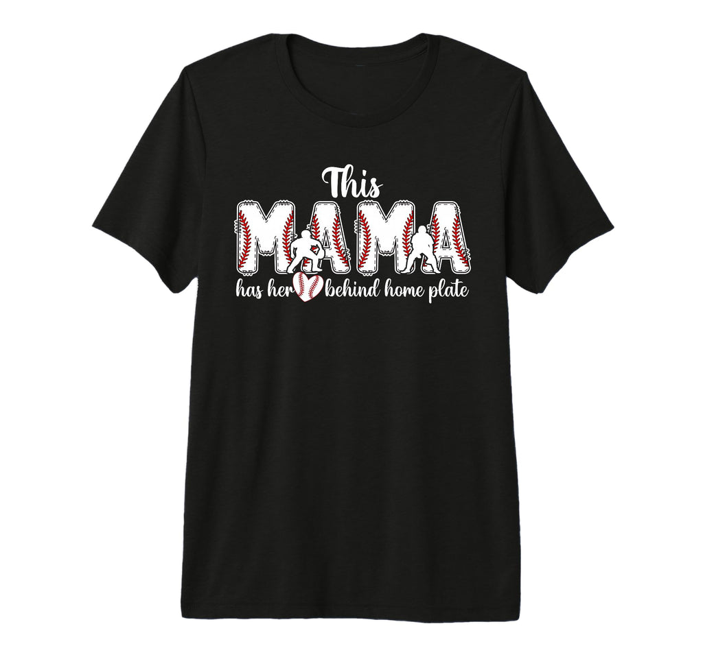 Proud Baseball Catcher Mama Baseball T-Shirt - Casual Everyday Wear Unisex - T-Shirt, Sweatshirt, Hoodie
