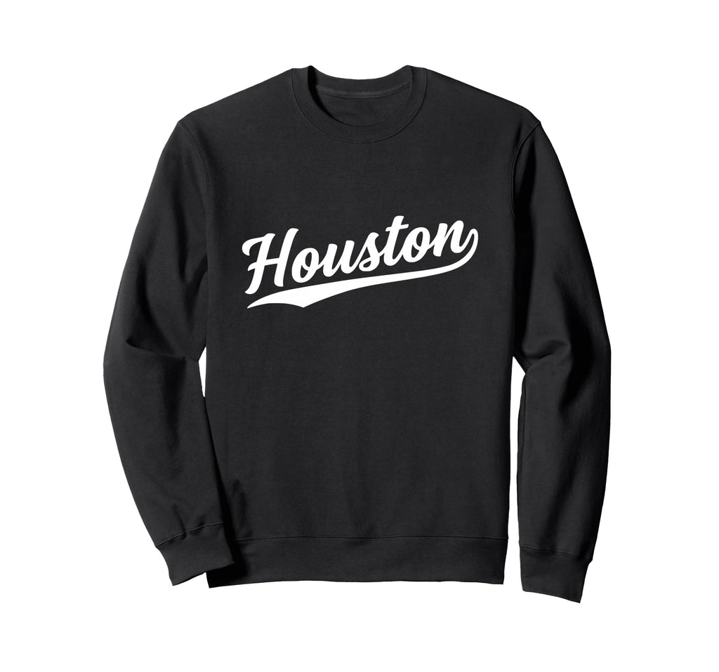Houston Texas Script 1970S White Sweatshirt - Streetwear Style for Adults - T-Shirt, Sweatshirt, Hoodie