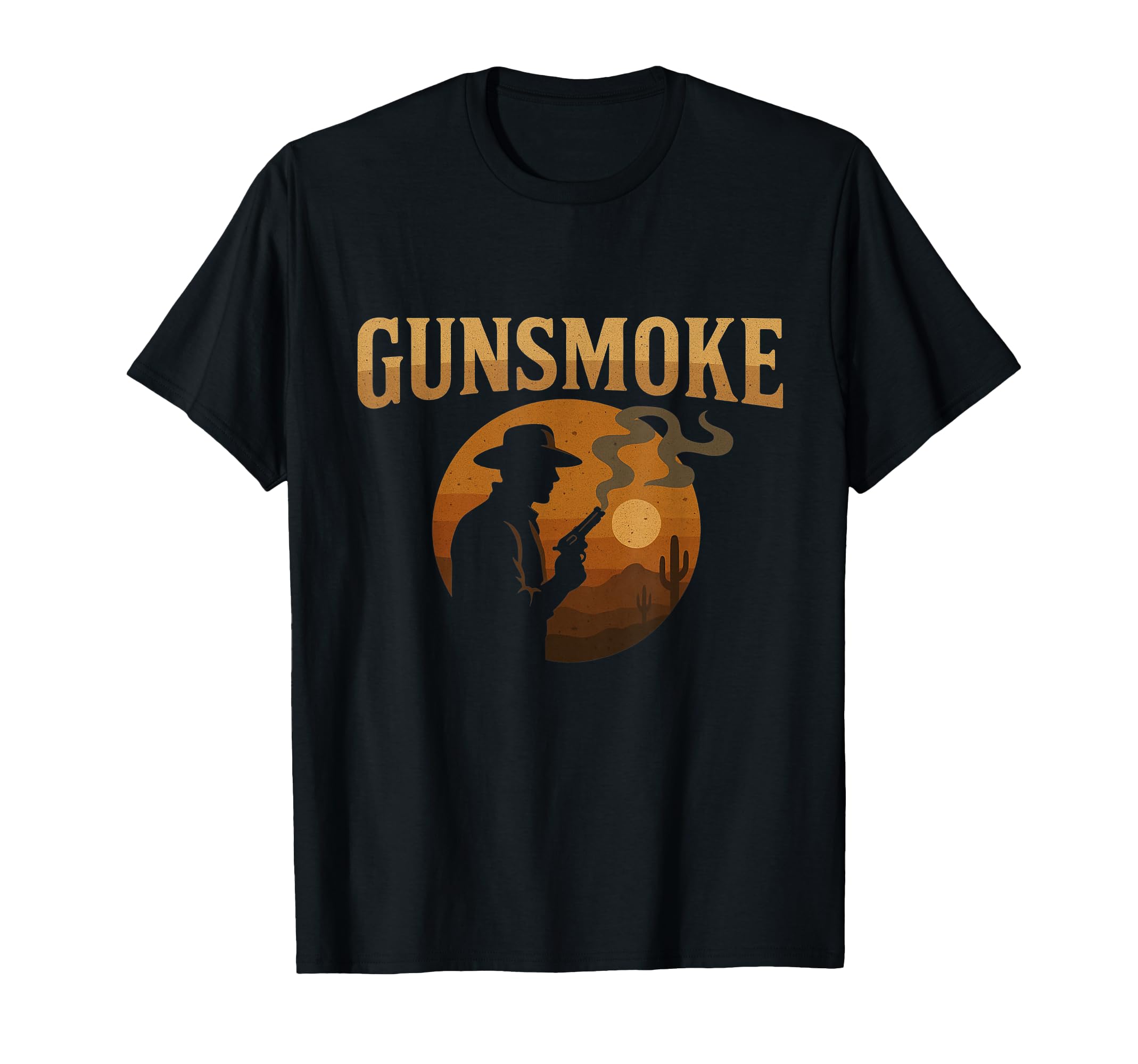 Gunsmoke Cowboy Silhouette Western T-Shirt - Minimalist Print for Adults - T-Shirt, Sweatshirt, Hoodie