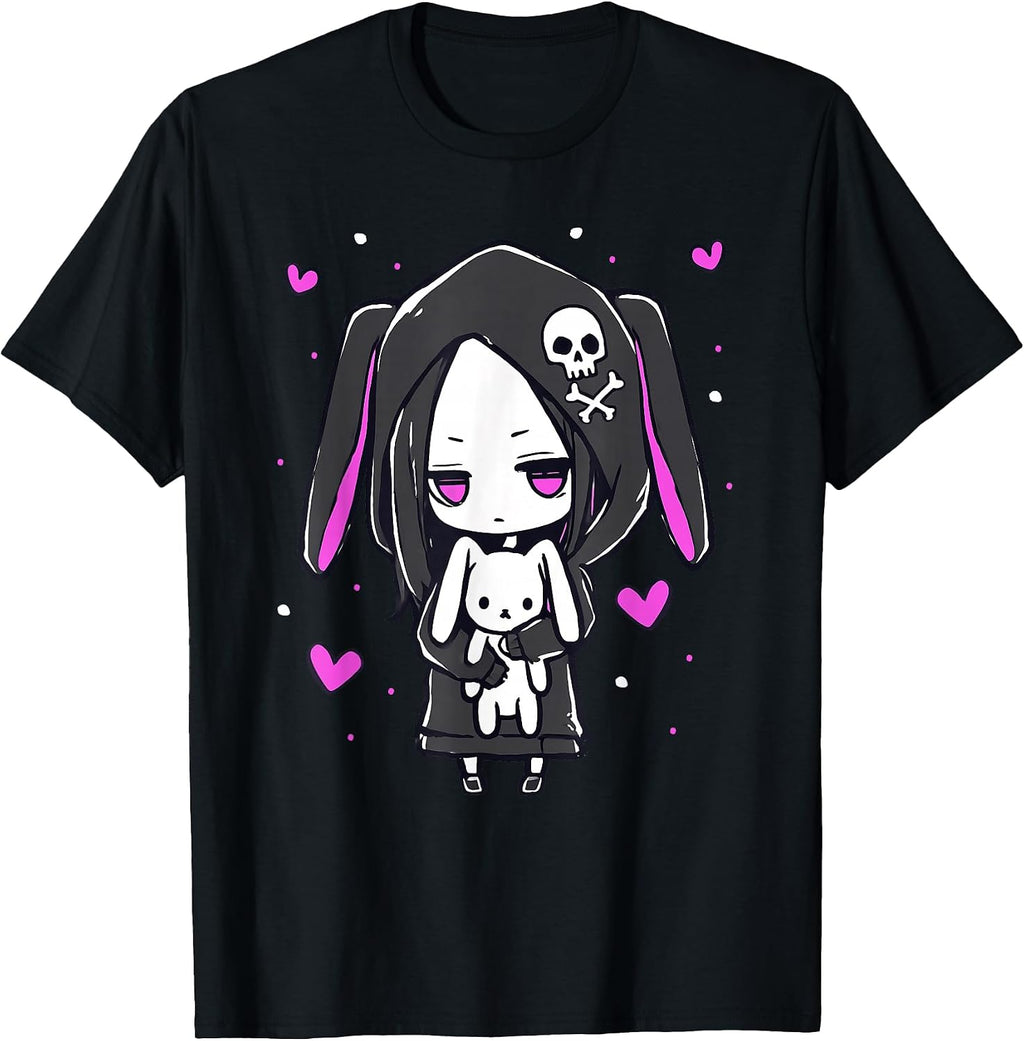 Kawaii Goth Pastel Emo Creepy Cute Bunny Outfits - Adult & Kids T-Shirts, Sweatshirts & Hoodies apparel design preview 1