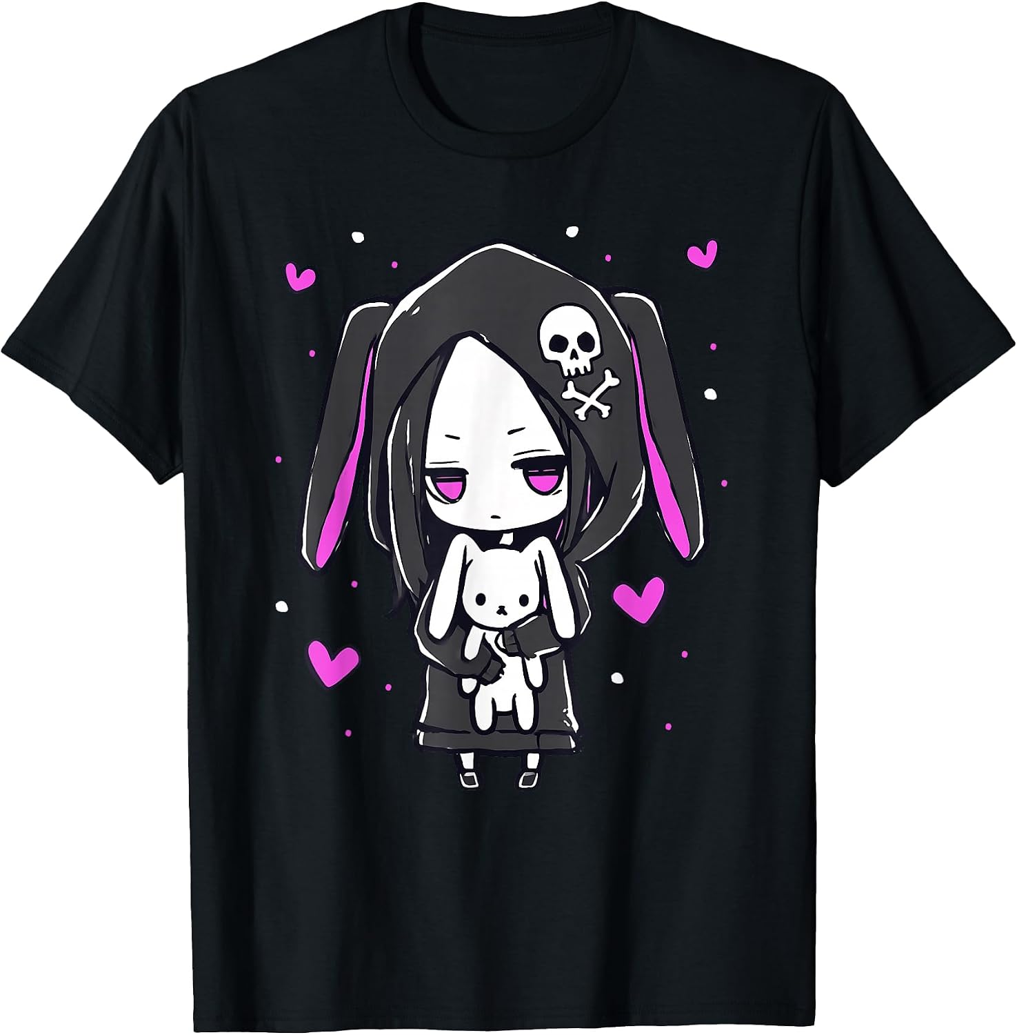 Kawaii Goth Pastel Emo Creepy Cute Bunny Outfits - Adult & Kids T-Shirts, Sweatshirts & Hoodies apparel design preview 1