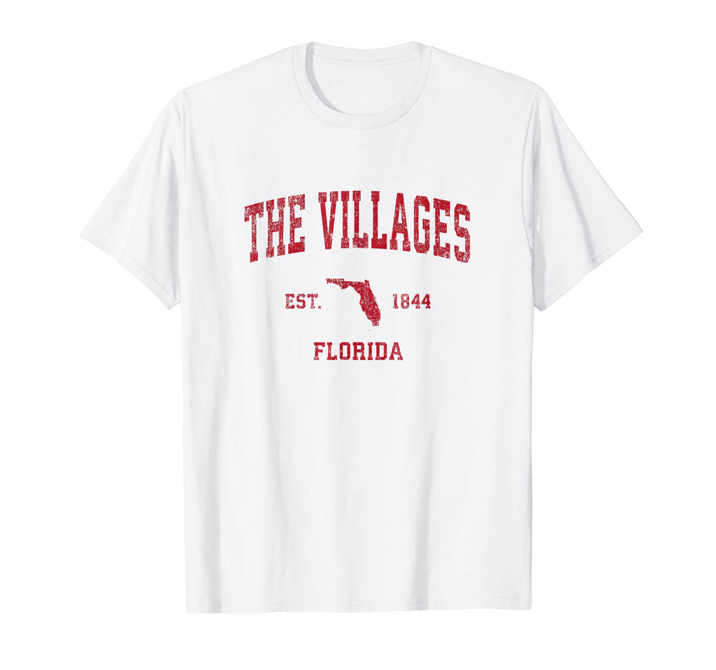 Villages Florida Fl Sports Red T-Shirt - Trendy Graphic for Adults - T-Shirt, Sweatshirt, Hoodie
