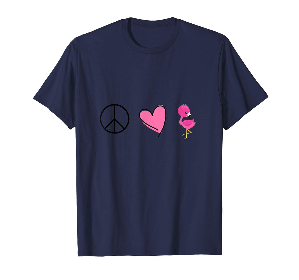 Peace Love Flamingo T-Shirt - Novelty Apparel for Adults - T-Shirt, Sweatshirt, Hoodie