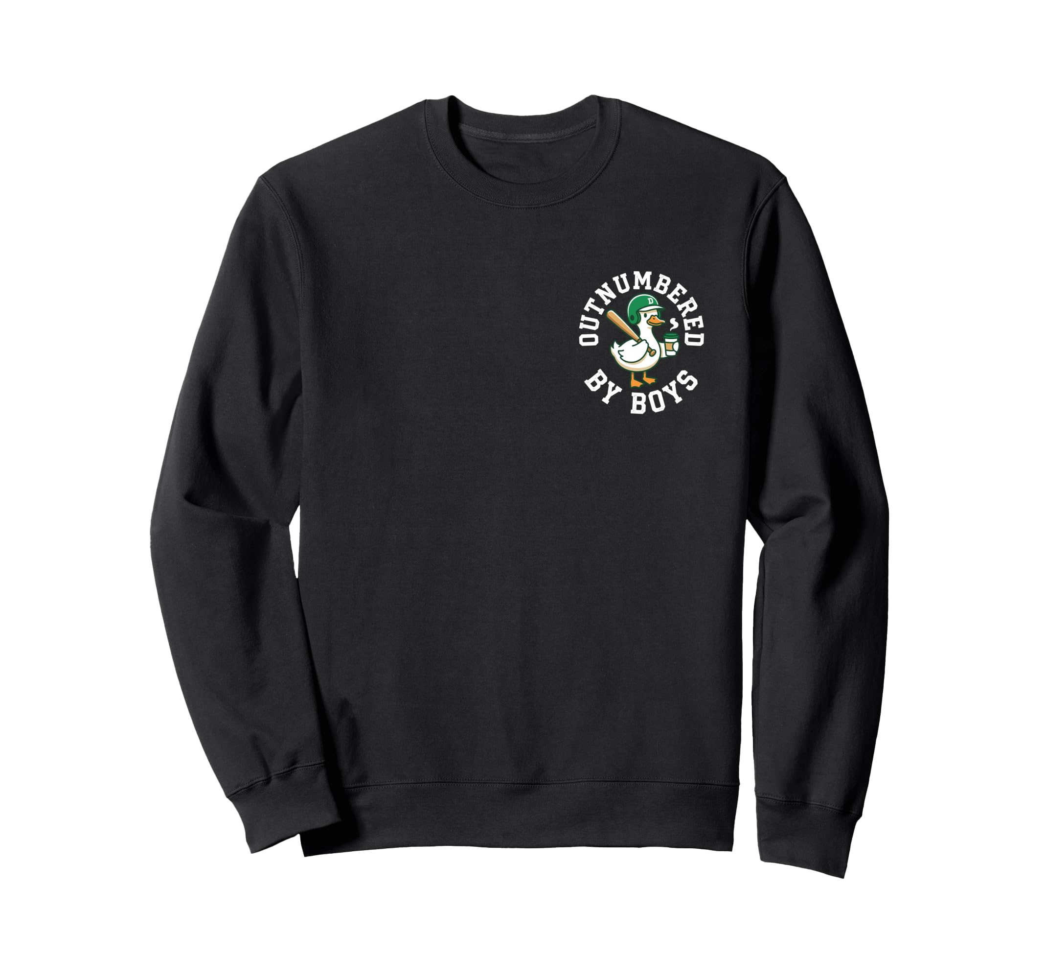 Outnumbered Baseball Duck Coffee Mom Sweatshirt - Custom Art Print Unisex - T-Shirt, Sweatshirt, Hoodie