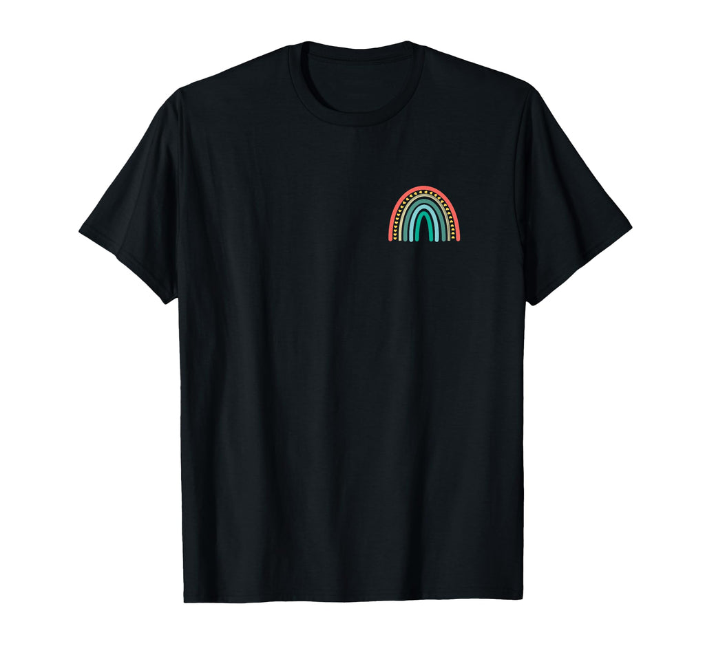 Subtle Boho Rainbow Stripes Pocket T-Shirt - Casual Everyday Wear Unisex - T-Shirt, Sweatshirt, Hoodie