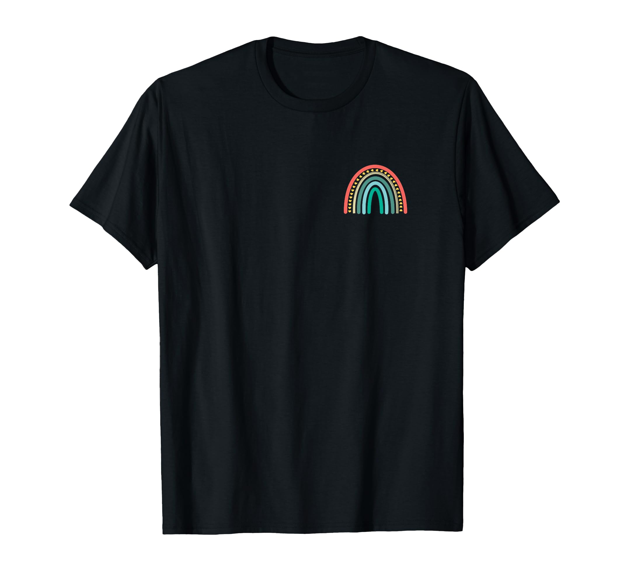 Subtle Boho Rainbow Stripes Pocket T-Shirt - Casual Everyday Wear Unisex - T-Shirt, Sweatshirt, Hoodie