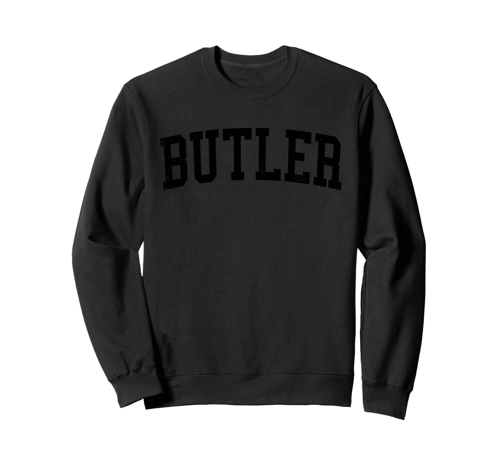 Butler Nj Distressed Black Varsity Sweatshirt - Custom Art Print for Adults - T-Shirt, Sweatshirt, Hoodie