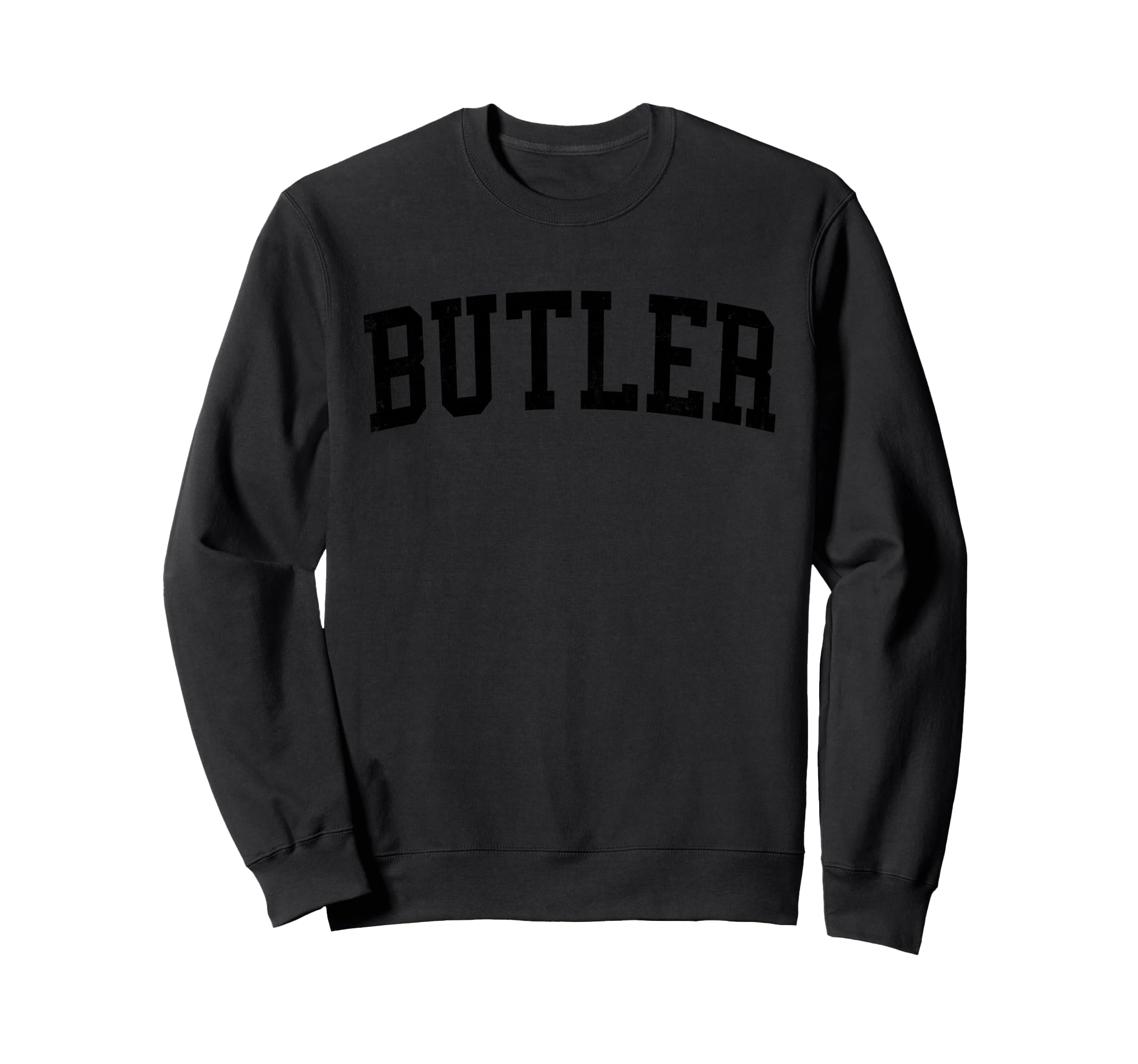 Butler Nj Distressed Black Varsity Sweatshirt - Custom Art Print for Adults - T-Shirt, Sweatshirt, Hoodie