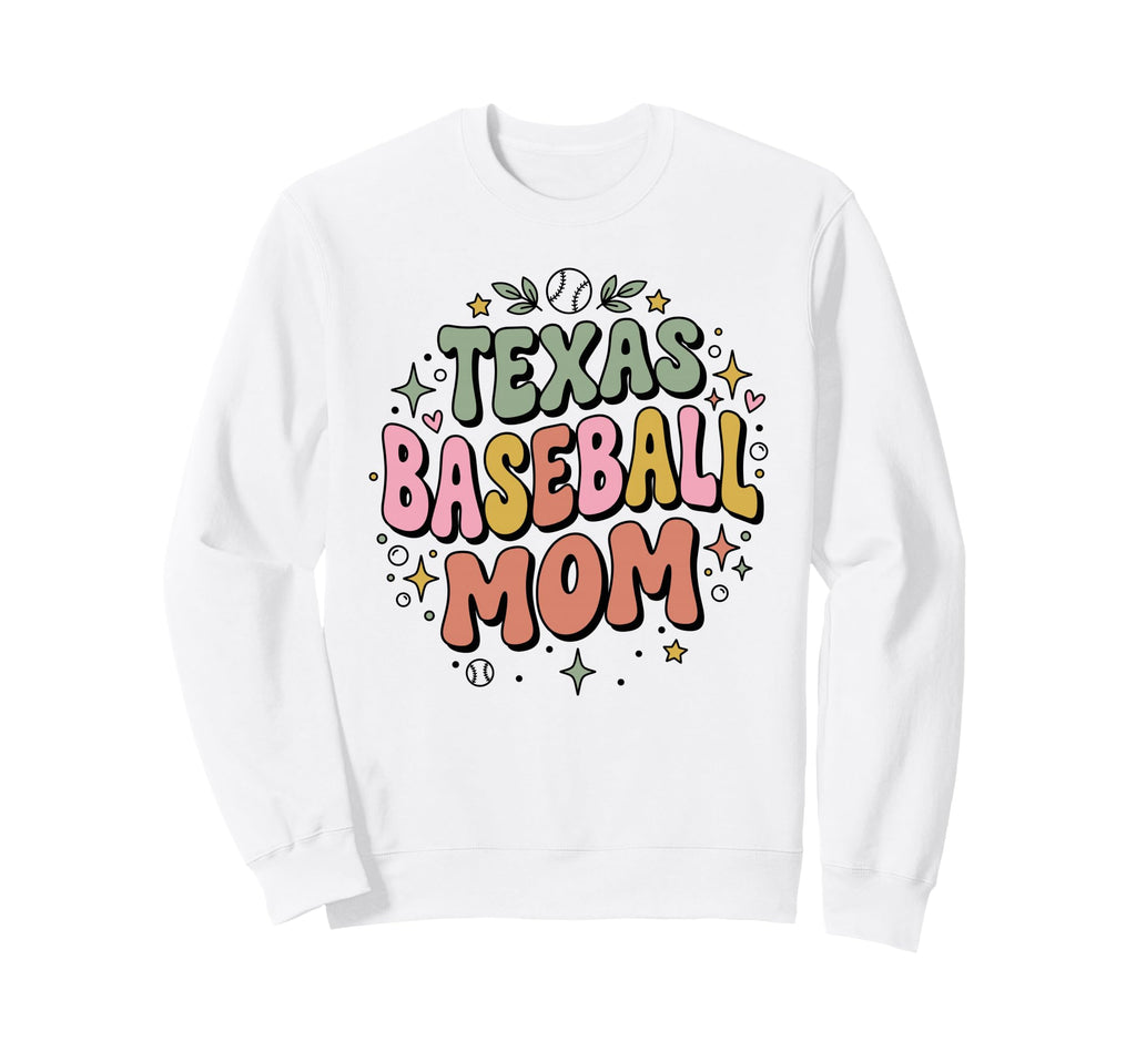 Pastel Boho Texas Baseball Mom Sweatshirt - Streetwear Style Men Women - T-Shirt, Sweatshirt, Hoodie