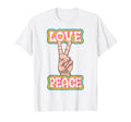 Peace Love Green Yellow Funny Hand T-Shirt - Unique Graphic for Adults - T-Shirt, Sweatshirt, Hoodie