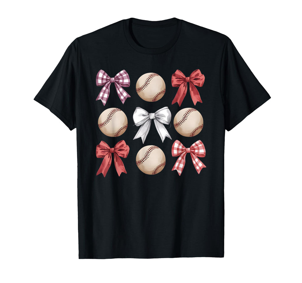 Baseball Coquette Bow Mom Sister T-Shirt - Unique Graphic Men Women - T-Shirt, Sweatshirt, Hoodie