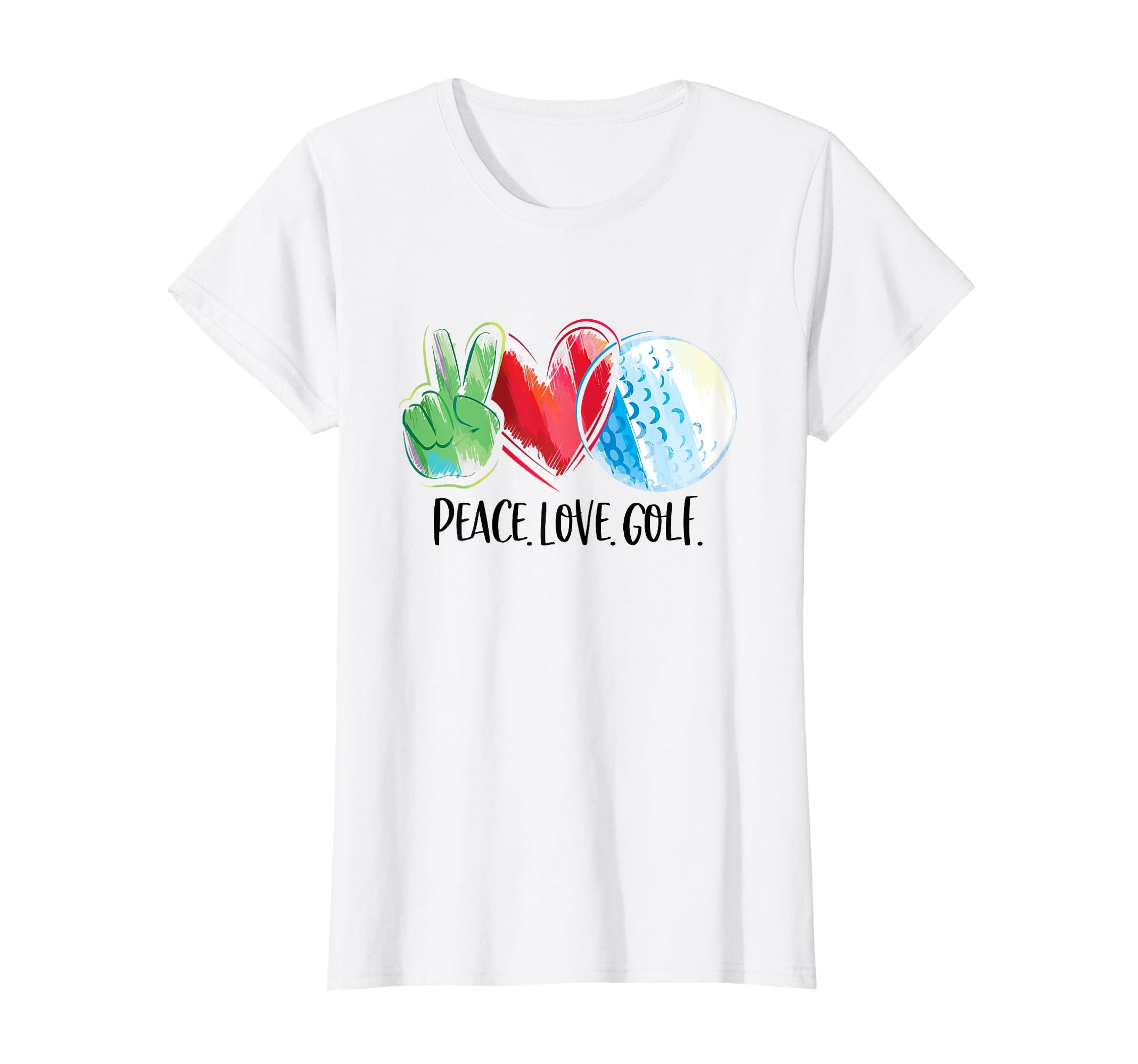Golf Player Golfing Golf Club Peace Love T-Shirt - Custom Art Print Unisex - T-Shirt, Sweatshirt, Hoodie