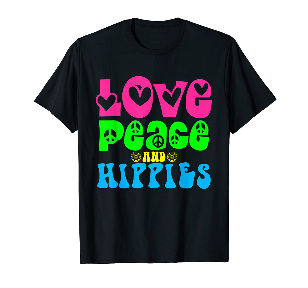 Groovy 70S Love Peace Hippies T-Shirt - Fun Novelty Design for Adults - T-Shirt, Sweatshirt, Hoodie