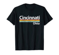 Cincinnati Ohio Worn Stripes T-Shirt - Graphic Print for Adults - T-Shirt, Sweatshirt, Hoodie