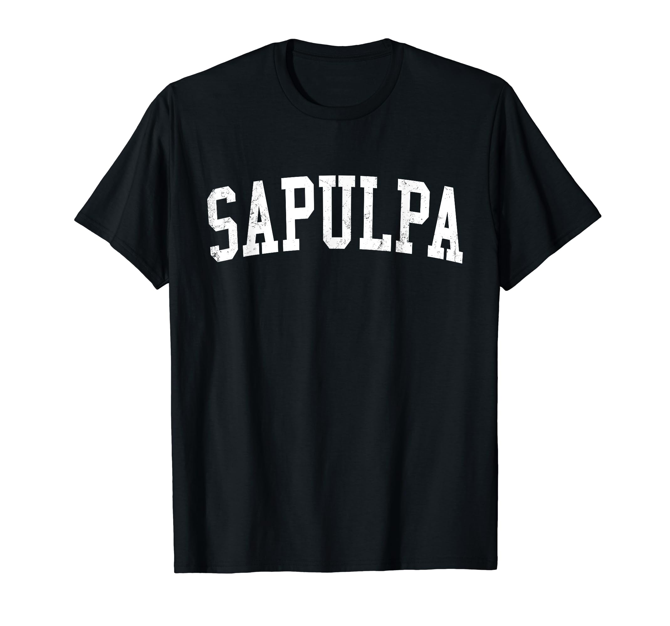 Sapulpa Ok Distressed White Varsity T-Shirt - Novelty Apparel Unisex - T-Shirt, Sweatshirt, Hoodie