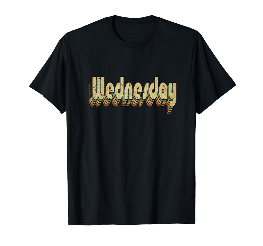 Wednesday Rainbow Typography 70S T-Shirt - Aesthetic Graphic Unisex - T-Shirt, Sweatshirt, Hoodie