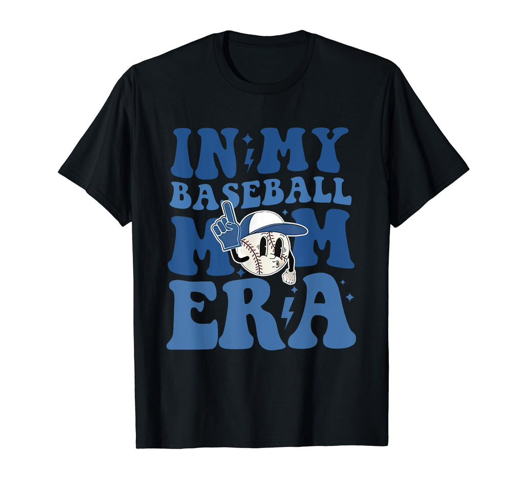 My Baseball Mom Era Groovy Baseball T-Shirt - Novelty Apparel for Adults - T-Shirt, Sweatshirt, Hoodie