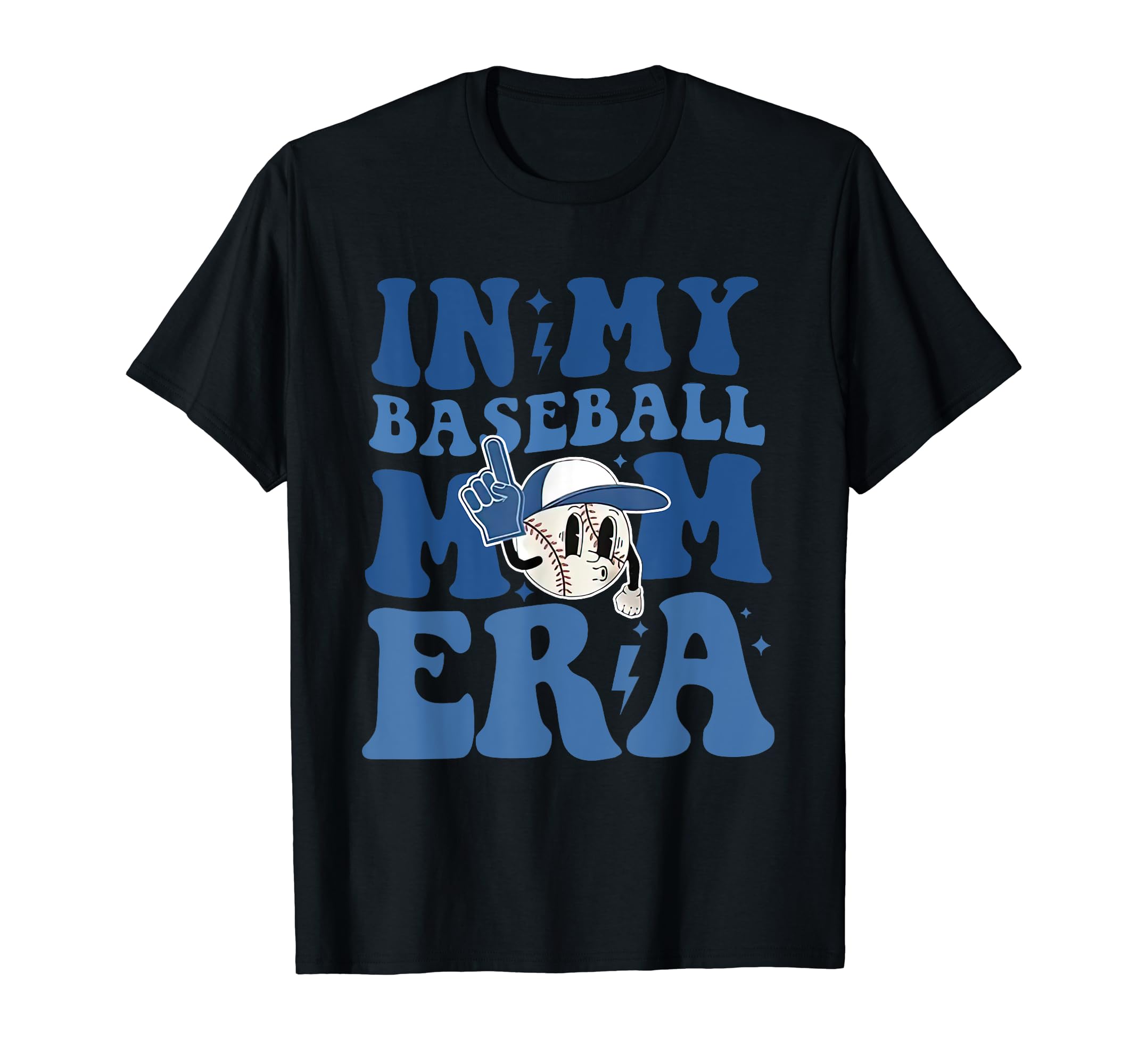 My Baseball Mom Era Groovy Baseball T-Shirt - Novelty Apparel for Adults - T-Shirt, Sweatshirt, Hoodie