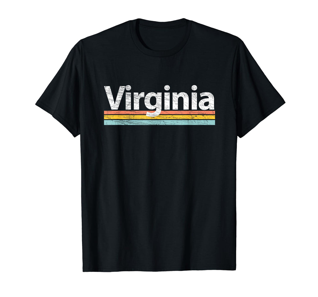Virginia Va Worn Stripes T-Shirt - Minimalist Print for Adults - T-Shirt, Sweatshirt, Hoodie