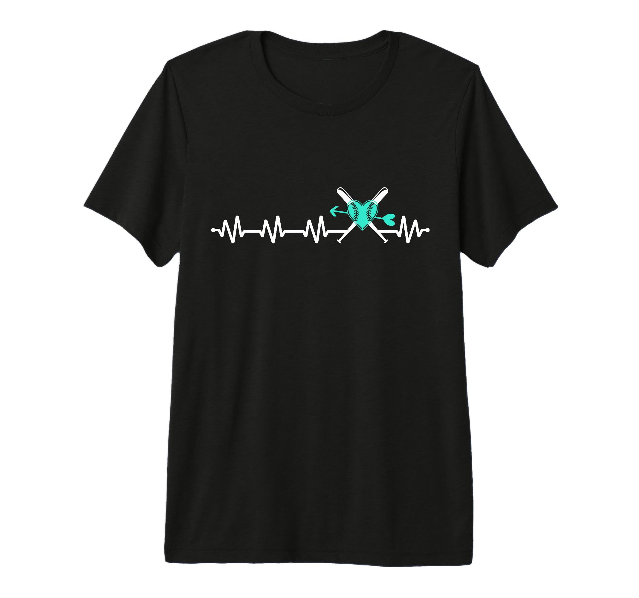 Baseball Softball Baseball Mom Heartbeat T-Shirt - Unique Graphic Unisex - T-Shirt, Sweatshirt, Hoodie