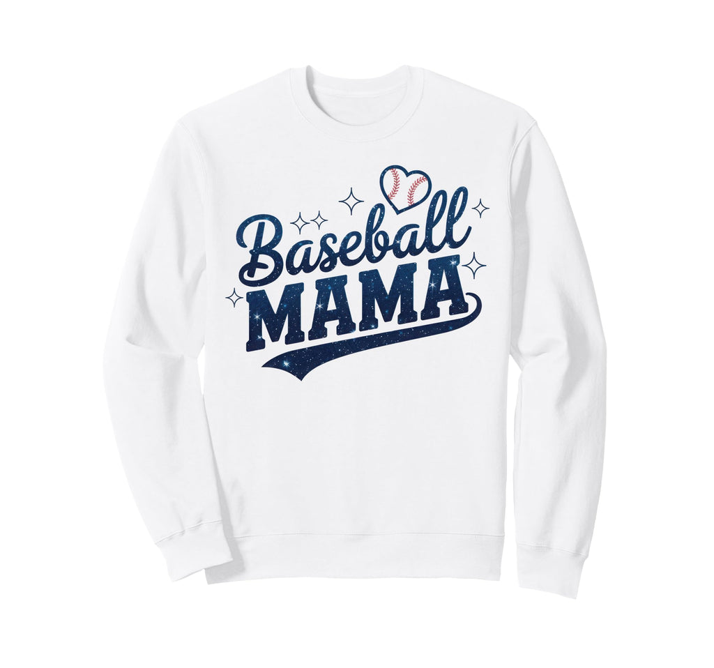 Baseball Mama Galaxy Script Heart Sweatshirt - Graphic Print for Adults - T-Shirt, Sweatshirt, Hoodie