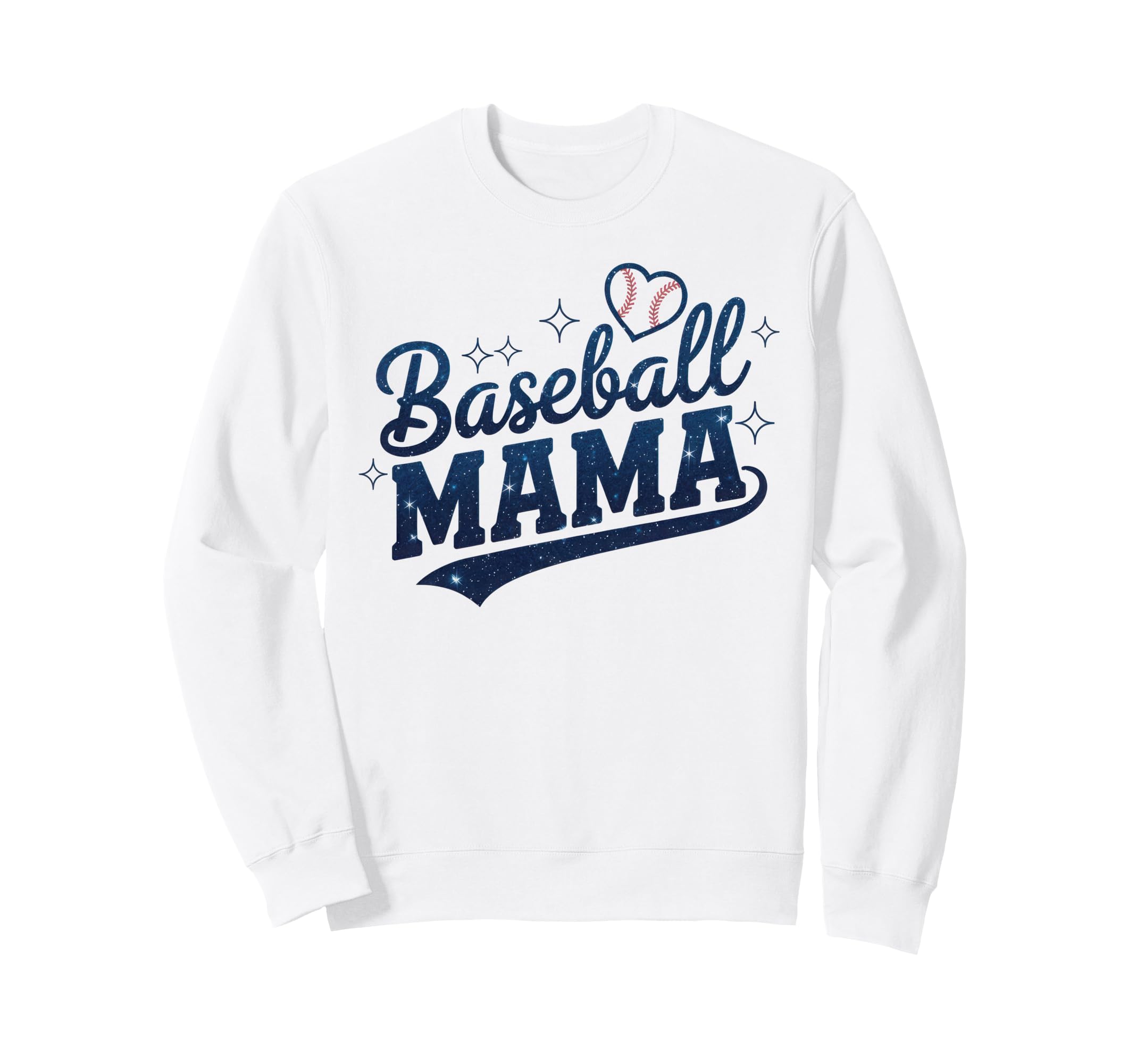 Baseball Mama Galaxy Script Heart Sweatshirt - Graphic Print for Adults - T-Shirt, Sweatshirt, Hoodie